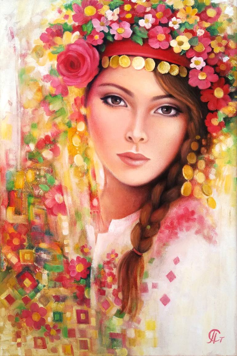Girl, beautiful, girl Painting by Penka Stoyanova | Saatchi Art