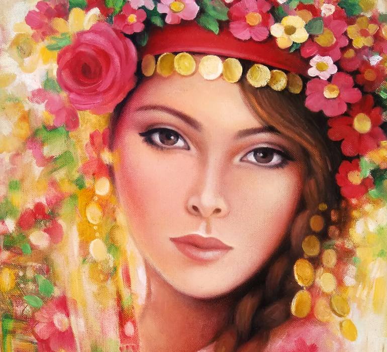 Original Art Deco Women Painting by Penka Stoyanova