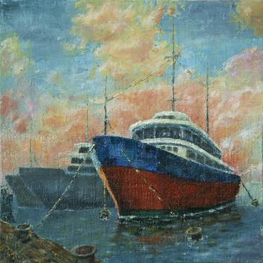 Print of Impressionism Ship Paintings by Mykola Polishchuk