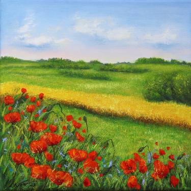 Red poppy field thumb