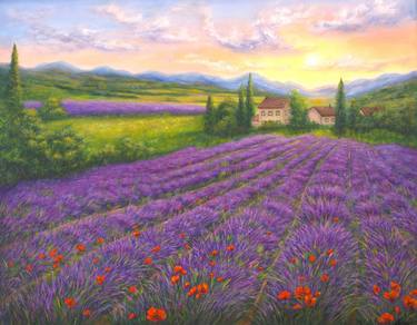 Purple lavender field thumb
