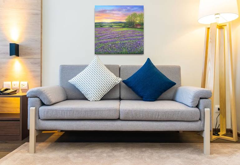 Original Art Deco Landscape Painting by Ludmilla Ukrow