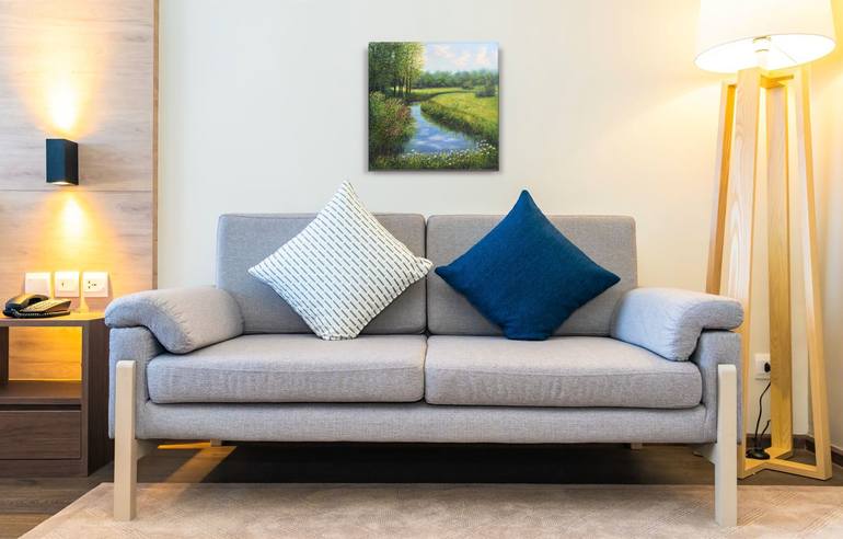 Original Art Deco Landscape Painting by Ludmilla Ukrow