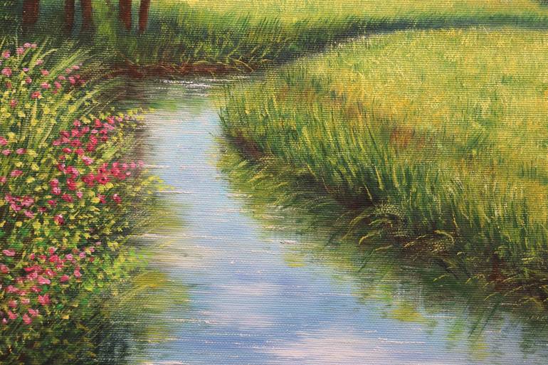 Original Art Deco Landscape Painting by Ludmilla Ukrow