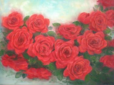 Original Fine Art Floral Paintings by Ludmilla Ukrow