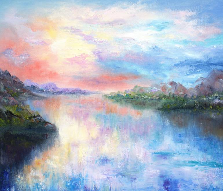 Original Abstract Expressionism Landscape Painting by Ludmilla Ukrow