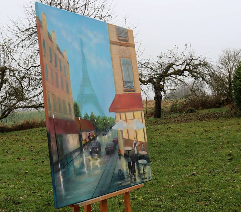 Original Conceptual Cities Painting by Ludmilla Ukrow