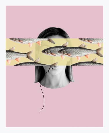 Print of Surrealism Fish Collage by Olga Fedorova