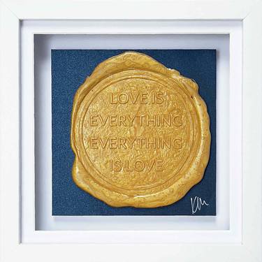 Love is Everything, Everything is Love - Pearlescent Gold on Navy Shimmer Board - Limited Edition of 10 thumb