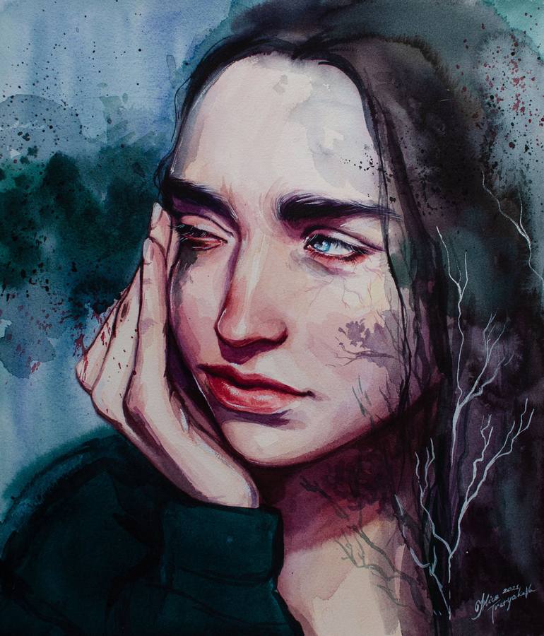 the crying girl painting original