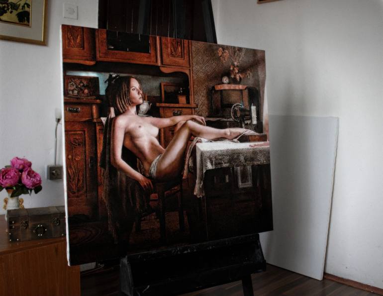 Original Figurative Nude Painting by Milan Stepovic