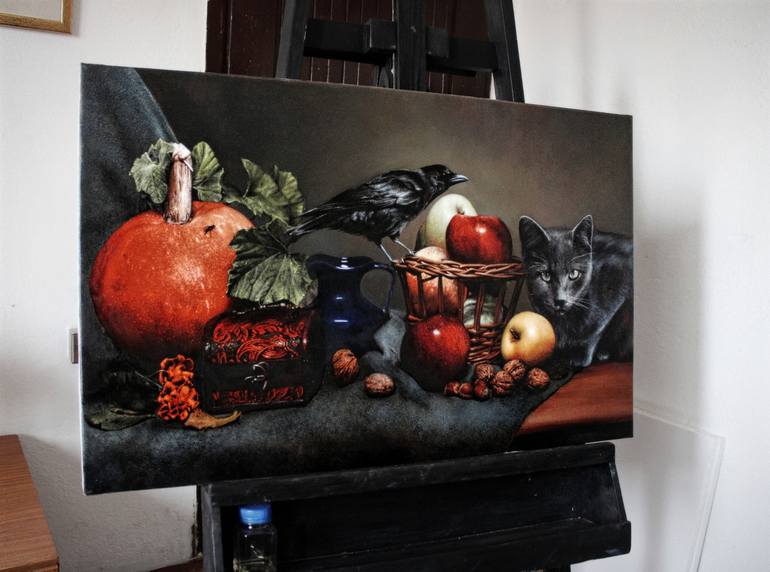 Original Fine Art Still Life Painting by Milan Stepovic