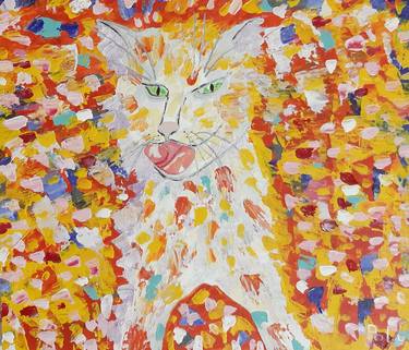 Original Impressionism Cats Paintings by Vera Polyachenko