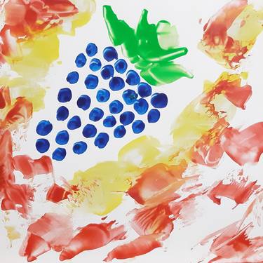 Bunch of grapes (original hot wax painting on paper) thumb