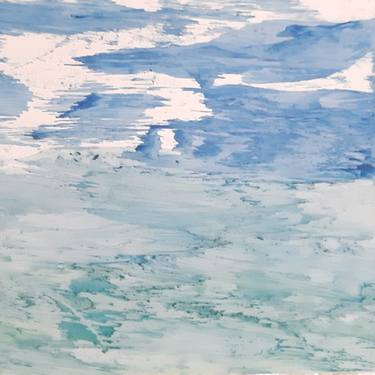 Monochrome seascape (original hot wax painting on paper) thumb