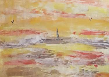 Seascape summer (wax painting on paper) thumb