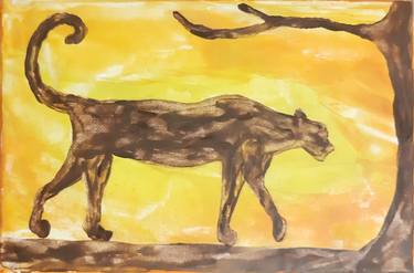Leopard (wax, canvas on stretcher) thumb