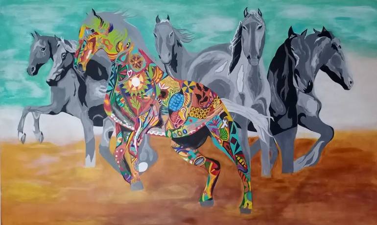 Original Abstract Animal Painting by inderjeet chawla