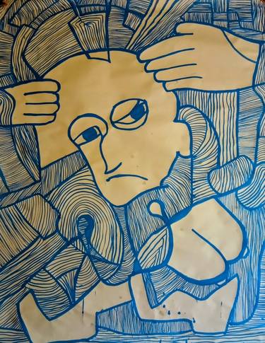 Original Expressionism People Painting by Enrico Carretta