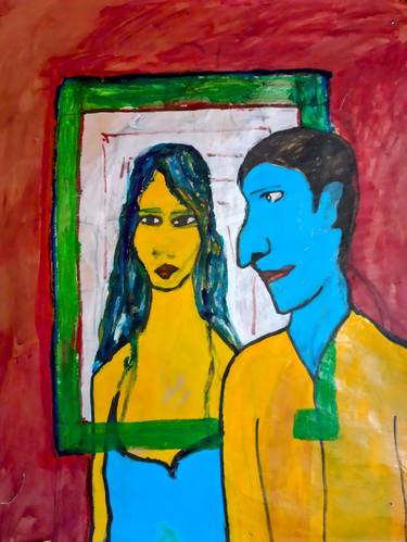 Original Expressionism People Painting by Enrico Carretta