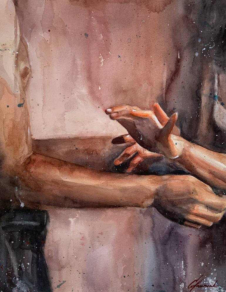 The moment of intimacy Painting by Polina Gerasimenko