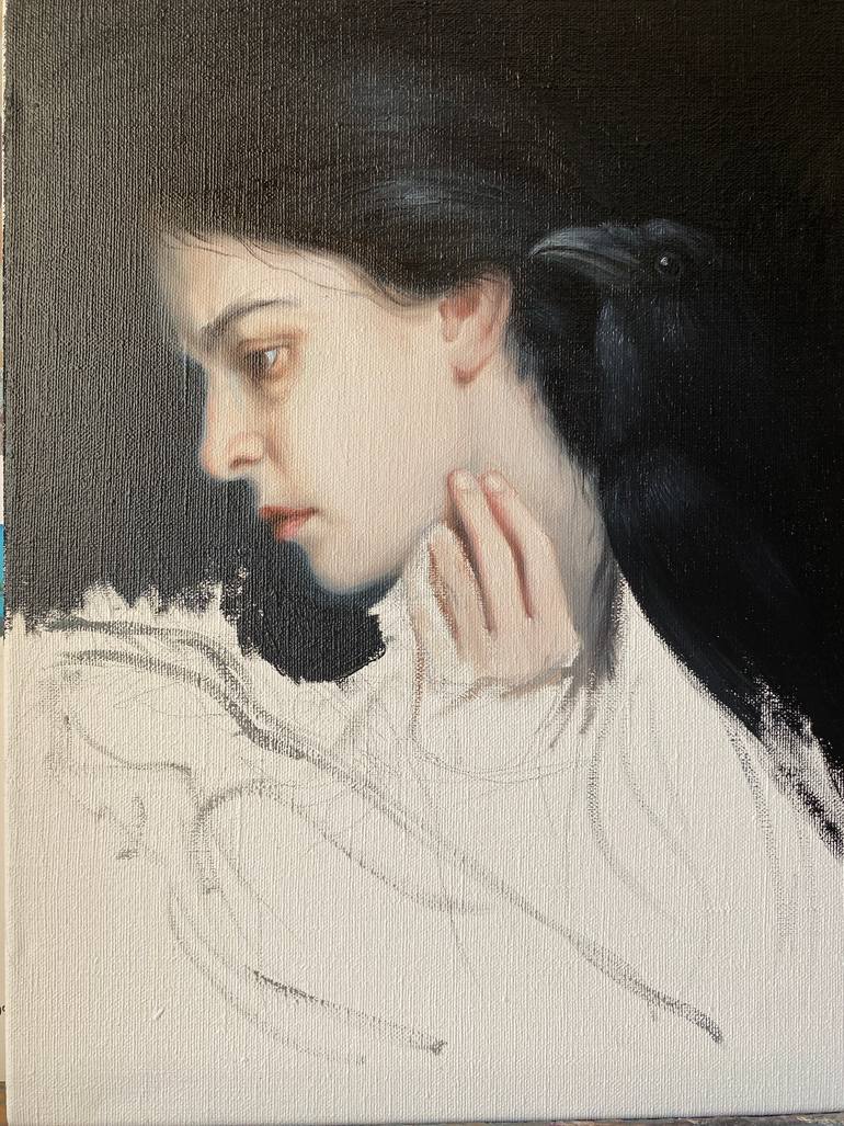 Original Art Deco Women Painting by Elena Petryk