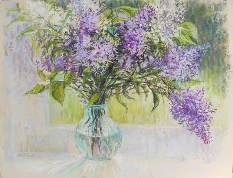 Pastel painting art. Spring flowers. lilac Drawing by Maria Iakovleva ...