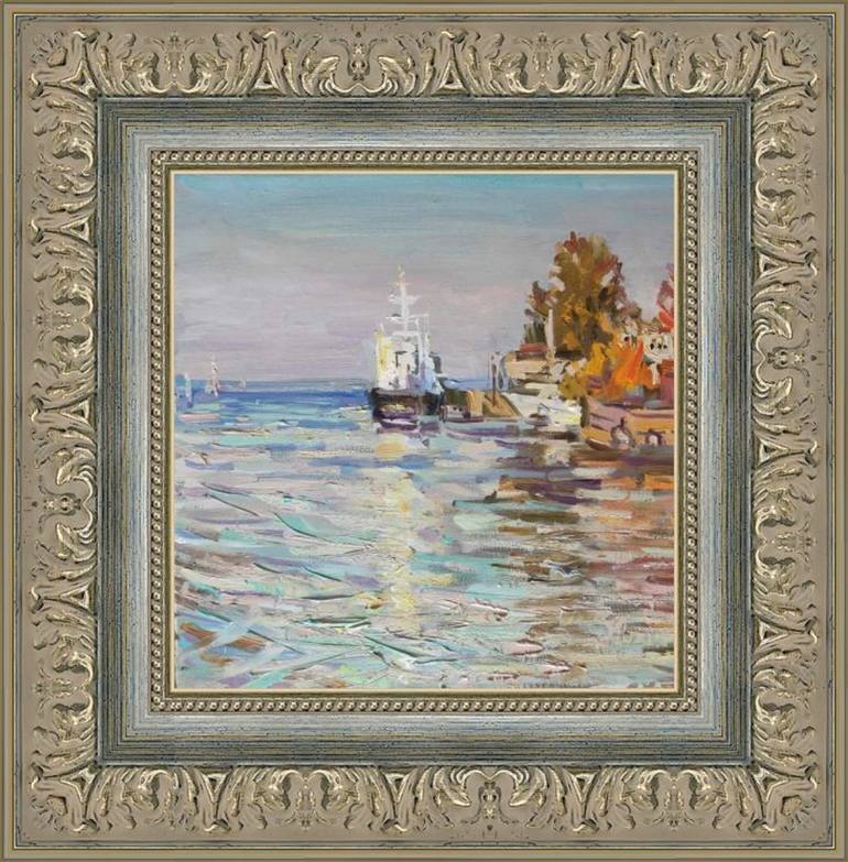 Original Fine Art Boat Painting by Maria Iakovleva