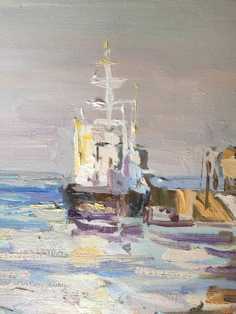 Original Fine Art Boat Painting by Maria Iakovleva