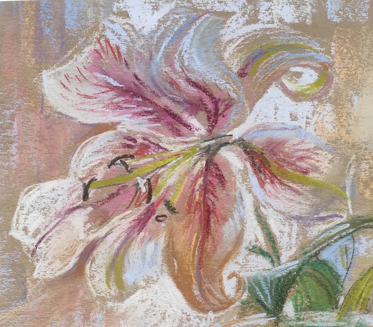 Original Expressionism Floral Drawing by Maria Iakovleva