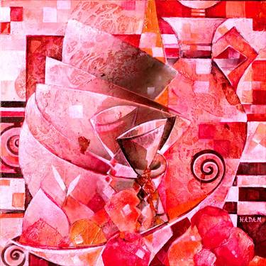 Original Cubism Still Life Painting by Ute Hadam