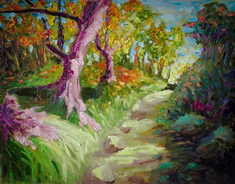 Autumn path Painting by Emil Atanasov | Saatchi Art