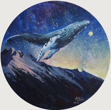 ALPINE WHALE IN THE STILLNESS OF THE NIGHT. thumb