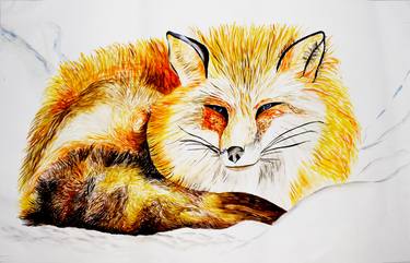Fox Kitten Fine Art Watercolor thumb