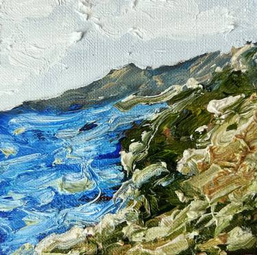 Abstract coast cliff oil painting thumb