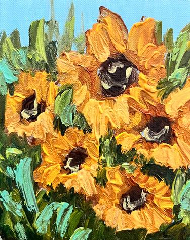 Sunflowers oil painting thumb