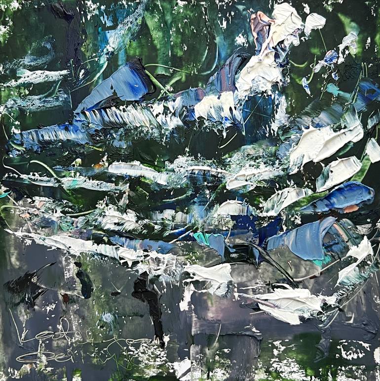 Original Abstract Seascape Painting by Kateryna Oliinyk