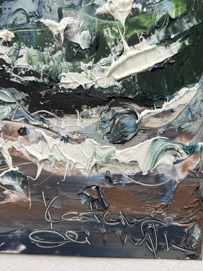 Original Abstract Seascape Painting by Kateryna Oliinyk