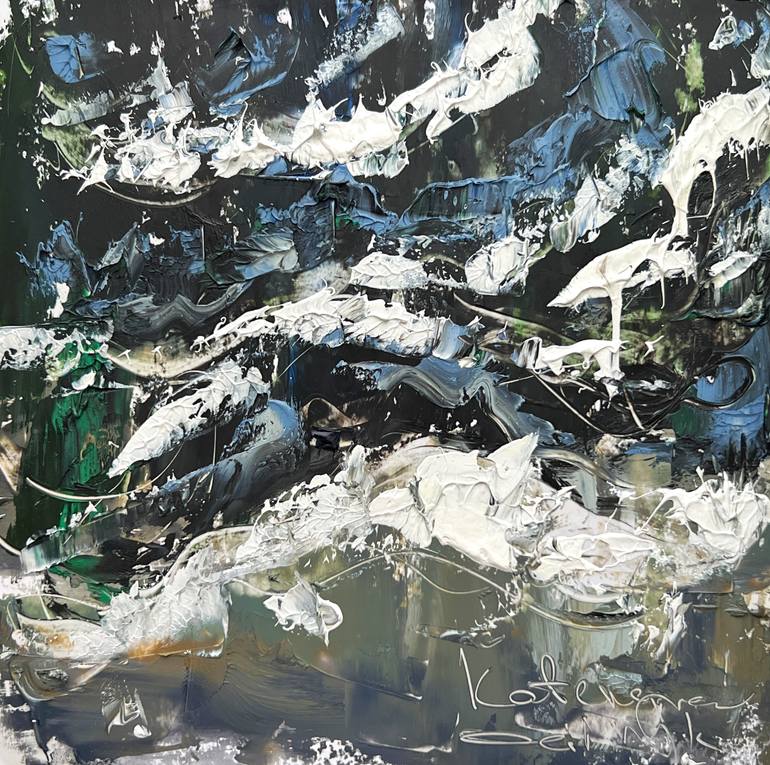 Original Abstract Seascape Painting by Kateryna Oliinyk