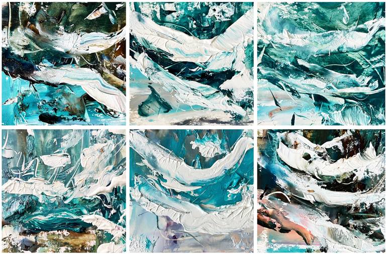 Original Abstract Ocean Painting by Kateryna Oliinyk