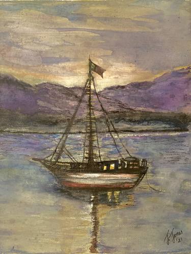 Original Fine Art Sailboat Paintings by Jennifer Jones