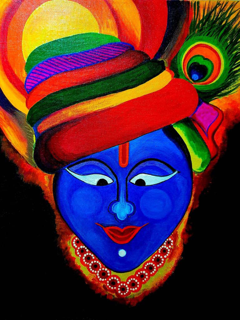 Lord Krishna - Beacon of Light in Eternal Darkness Painting by ...