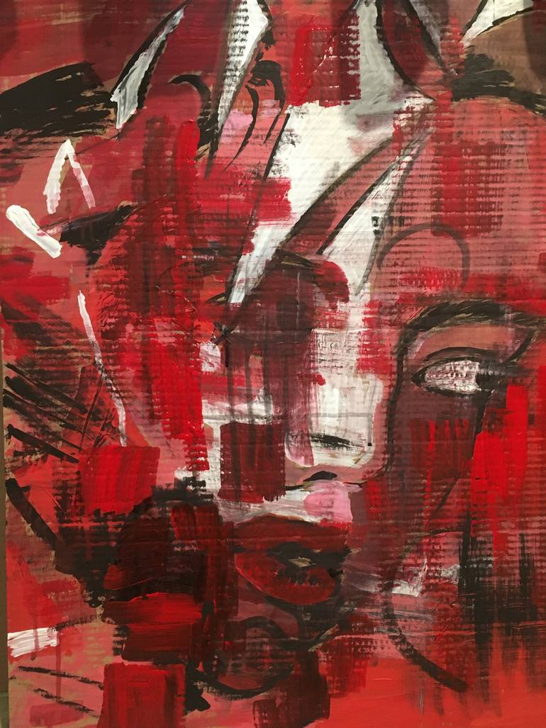 The red girl Painting by Elham Hosseinzadeh Saatchi Art