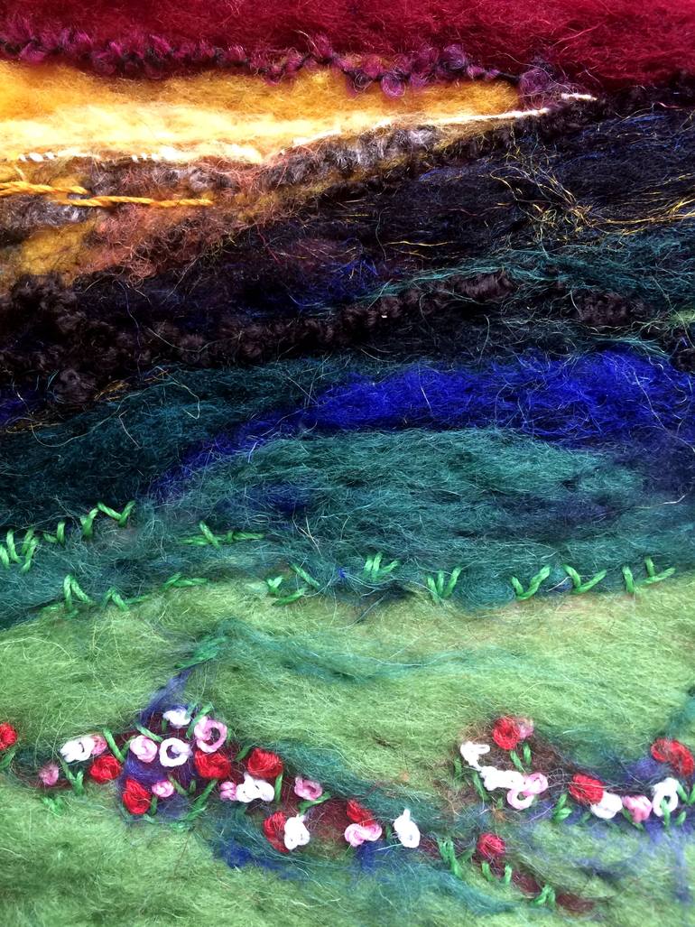 Original Abstract Nature Mixed Media by Sacide Elmali