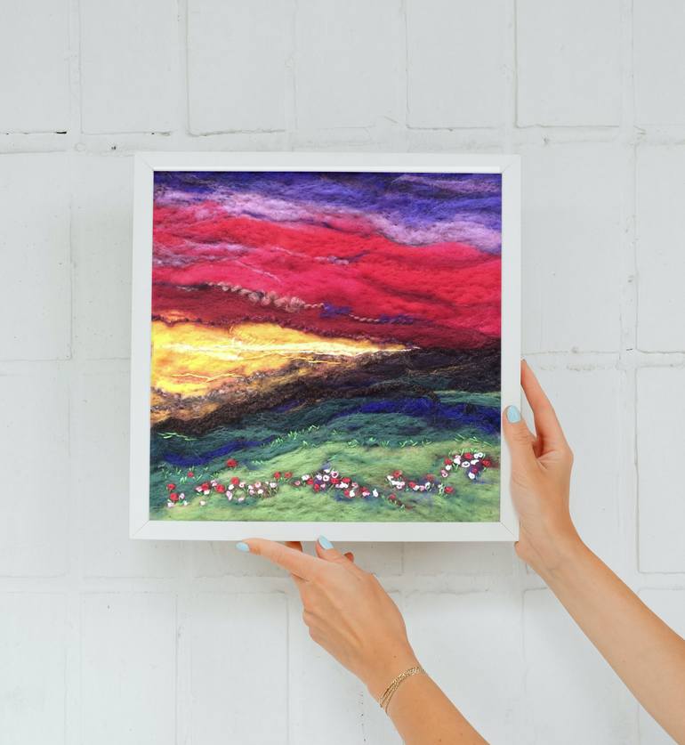 Original Abstract Nature Mixed Media by Sacide Elmali