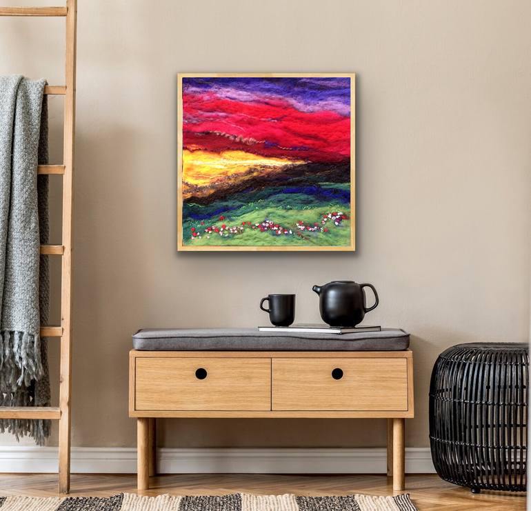 Original Abstract Nature Mixed Media by Sacide Elmali