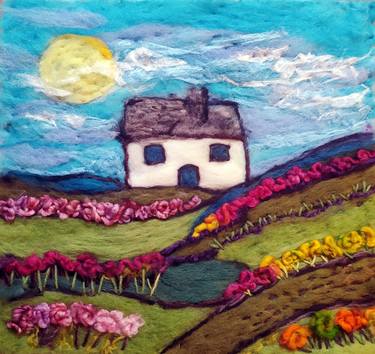 Original Abstract Nature Mixed Media by Sacide Elmali