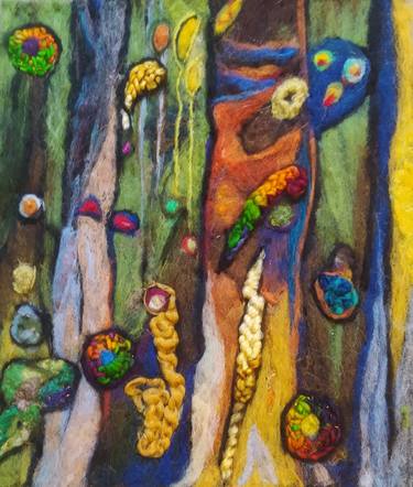 Original Color Field Painting Abstract Mixed Media by Sacide Elmali