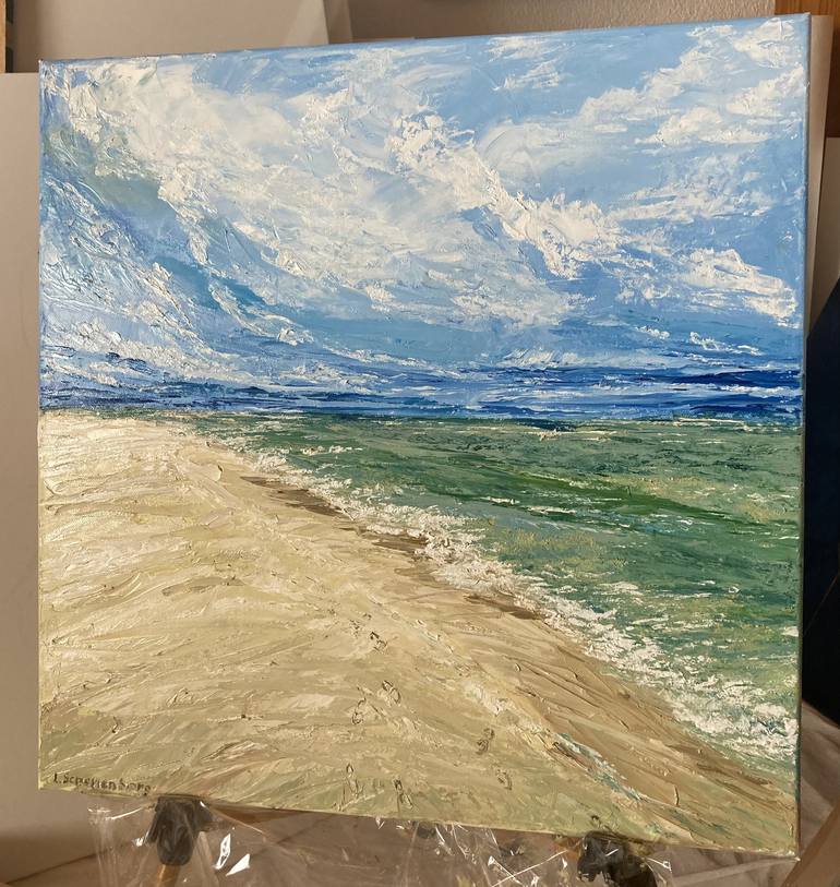 Original Expressionism Beach Painting by Lusie Schellenberg