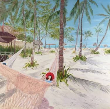 Original Illustration Beach Paintings by Lusie Schellenberg